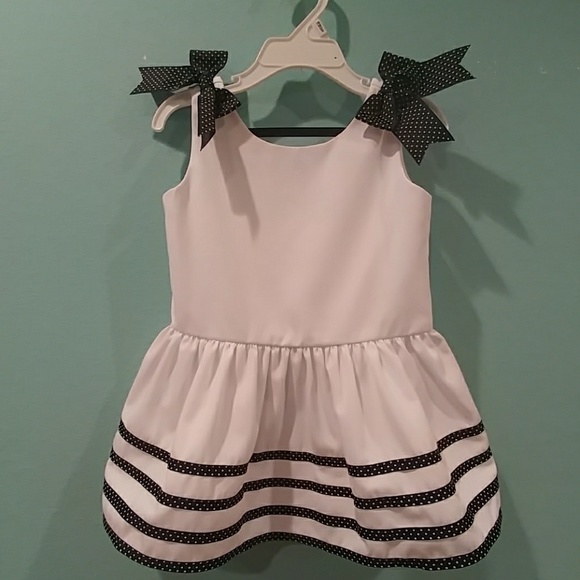 Other - 18 mos white dress with blue polka dot bows